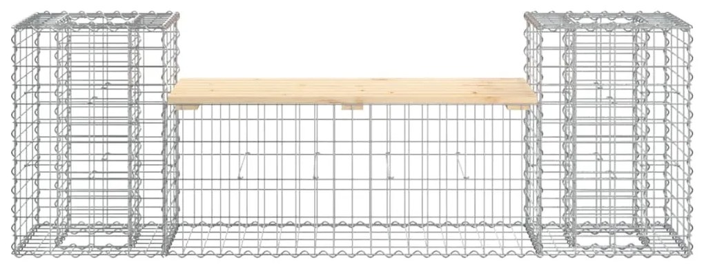 Banco de jardim c/ design gabião 183x41x60,5 cm pinho maciço