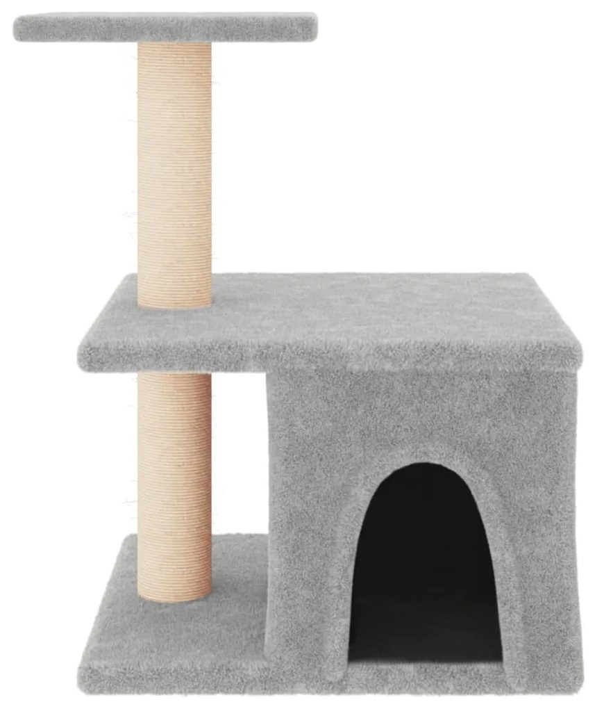 Árvore p/ gatos c/ postes arranhadores sisal 48 cm cinza-claro