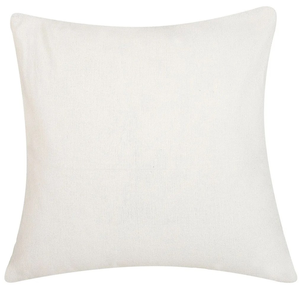 Almofada decorativa creme e cinzenta com padrão borboleta 45 x 45 cm MUSA Beliani