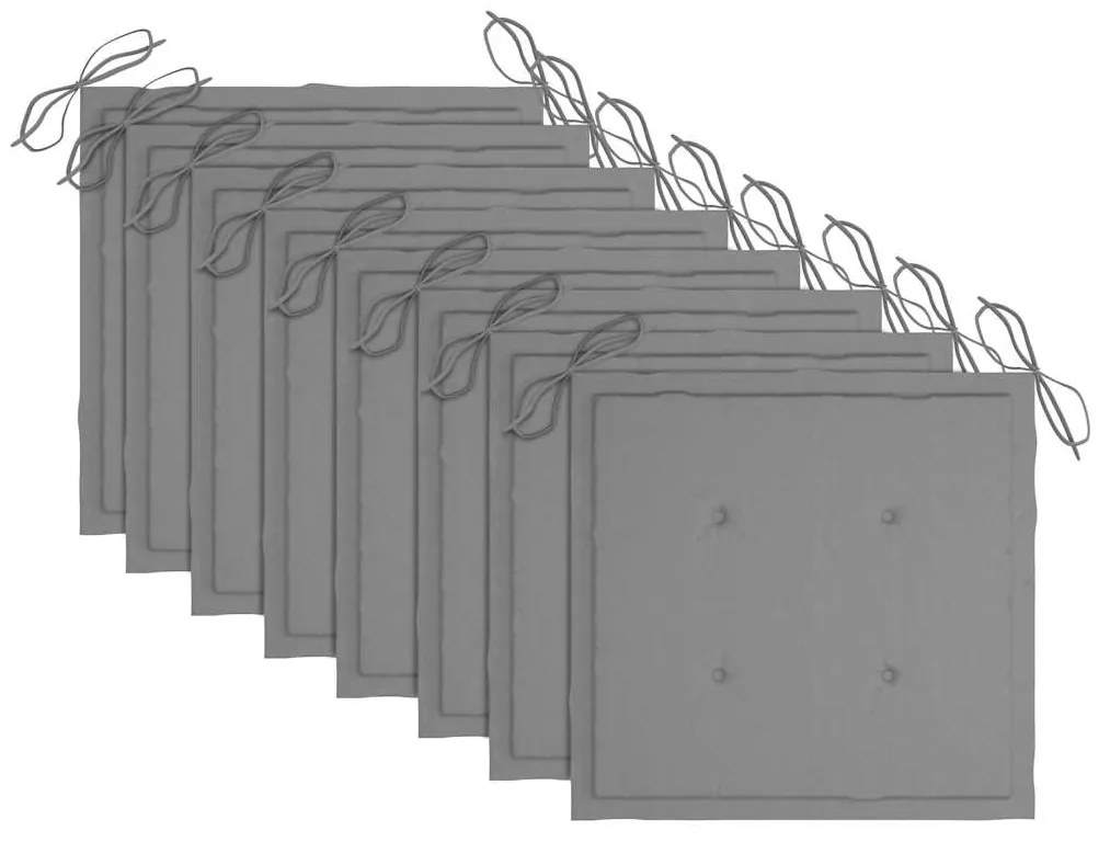 Cadeiras de exterior dobráveis c/ almofadões 8pcs acácia maciça