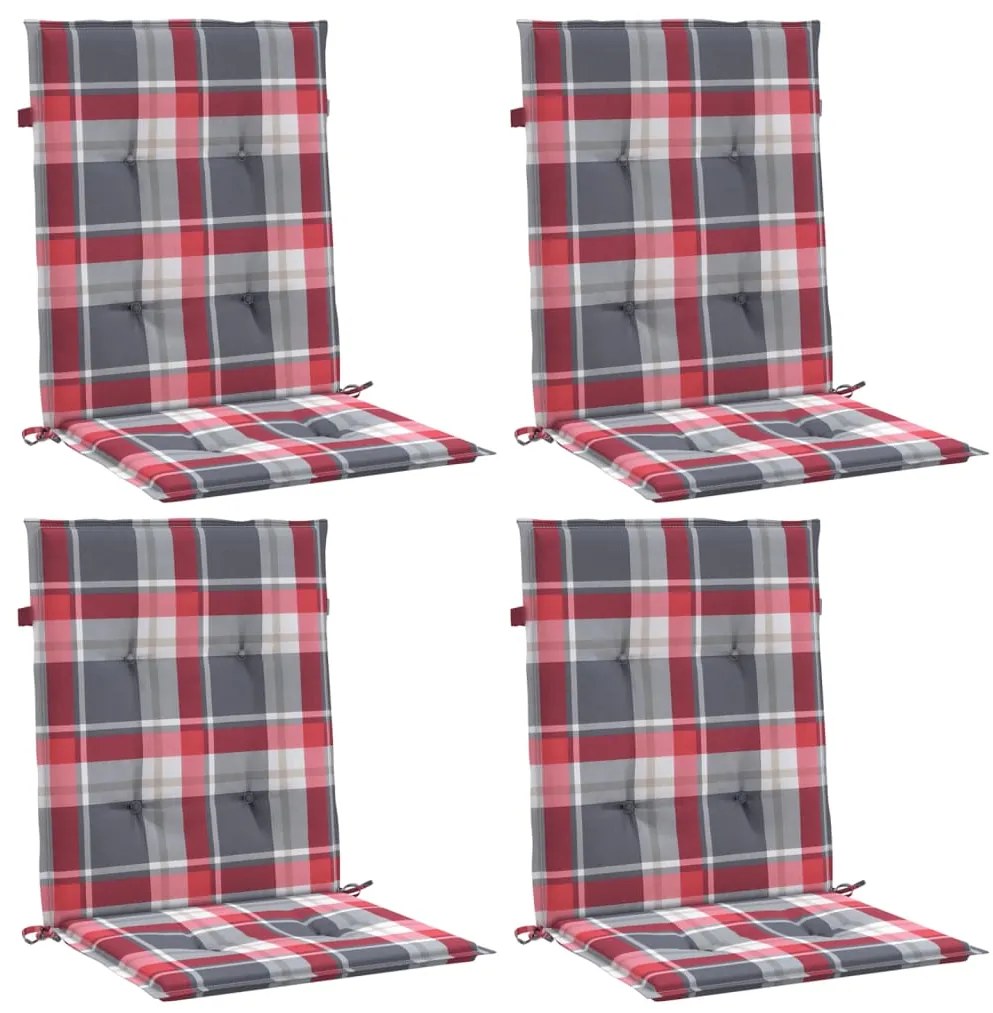 Almofadões lombares cadeiras jardim 4pcs oxford xadrez vermelho