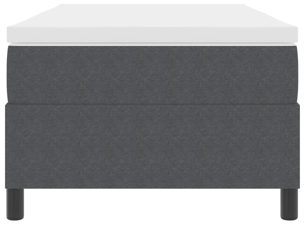 Cama Box Spring com Colchão Cinza Escuro 100 x 200 cm Tecido de Veludo
