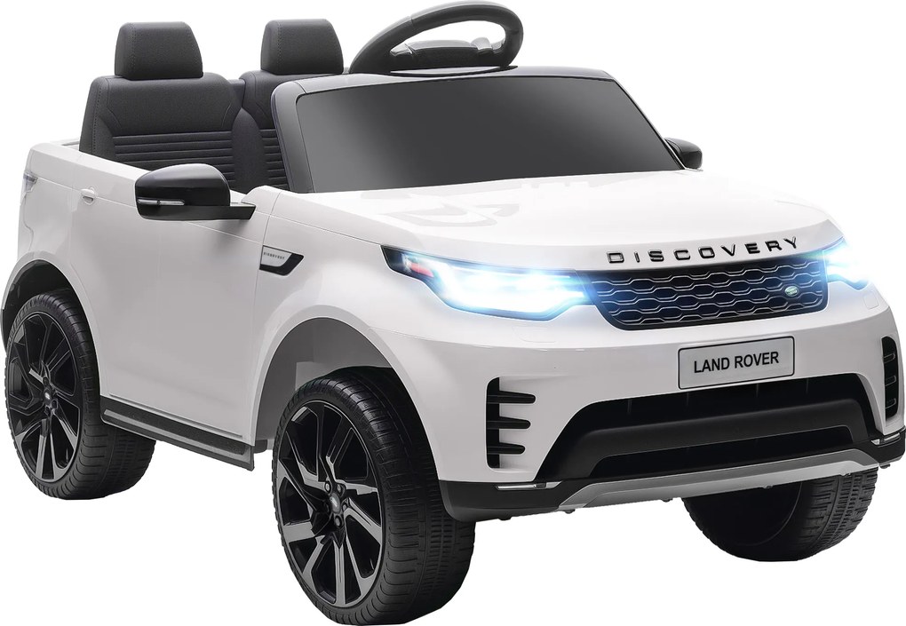 AIYAPLAY Carro Elétrico para Crianças Licença Land Rover com Faróis LED, Buzina e Controlo Remoto, 105x68.5x58 cm, Branco | Aosom Portugal