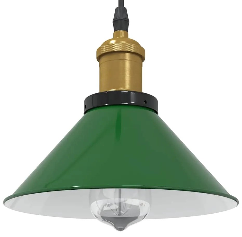 vidaXL Candeeiro suspenso regulável altura E27 verde brilhante Ø22cm