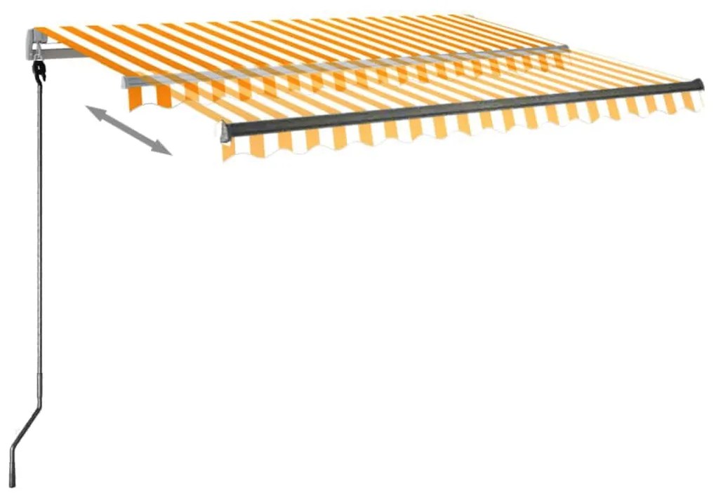 Toldo automático independente 300x250 cm amarelo e branco