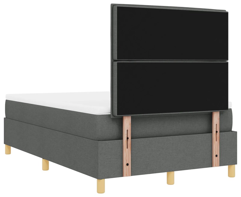 Cama Box Spring com Colchão Cinza Escura 120x200 cm Tecido