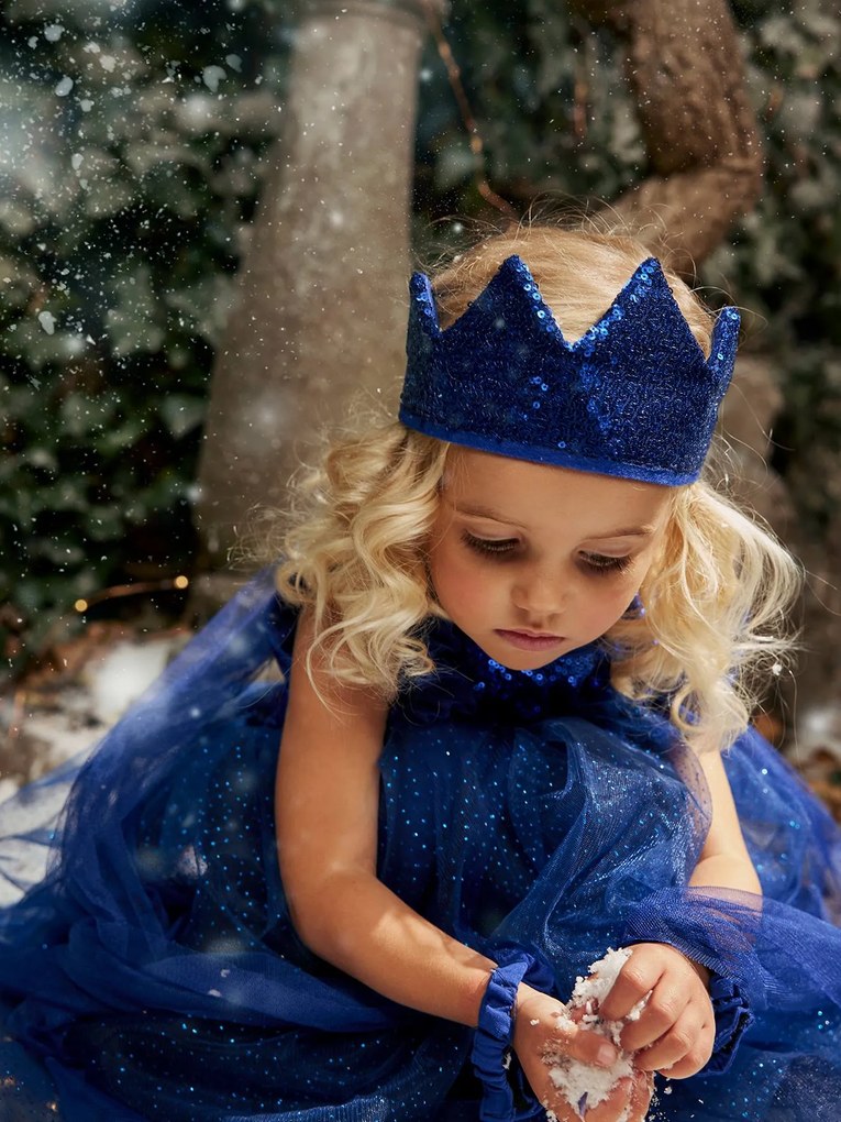 Disfarce de princesa com véu e coroa verde escuro liso