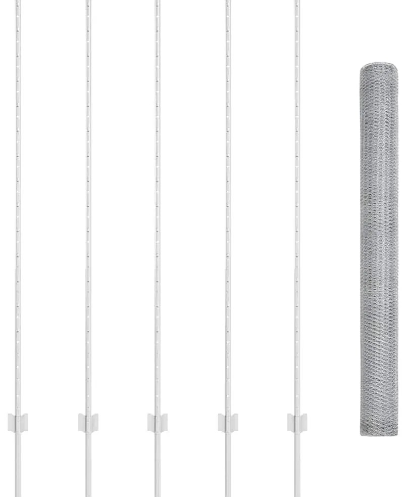 Postes de Cerca vidaXL 10 pcs U-Channel 150 cm Aço Galvanizado
