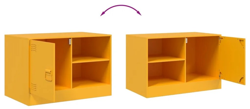 Móveis de TV 2 pcs 67x39x44 cm aço amarelo mostarda