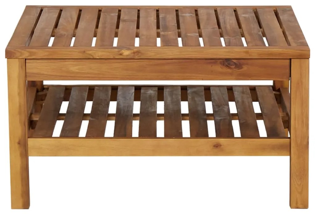 3 pcs conj. lounge de jardim c/ almofadões branco nata acácia