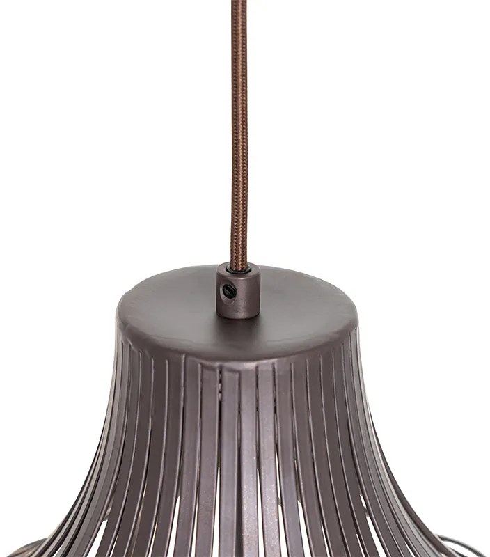 Candeeiro de suspensão moderno castanho 38 cm - Saffira