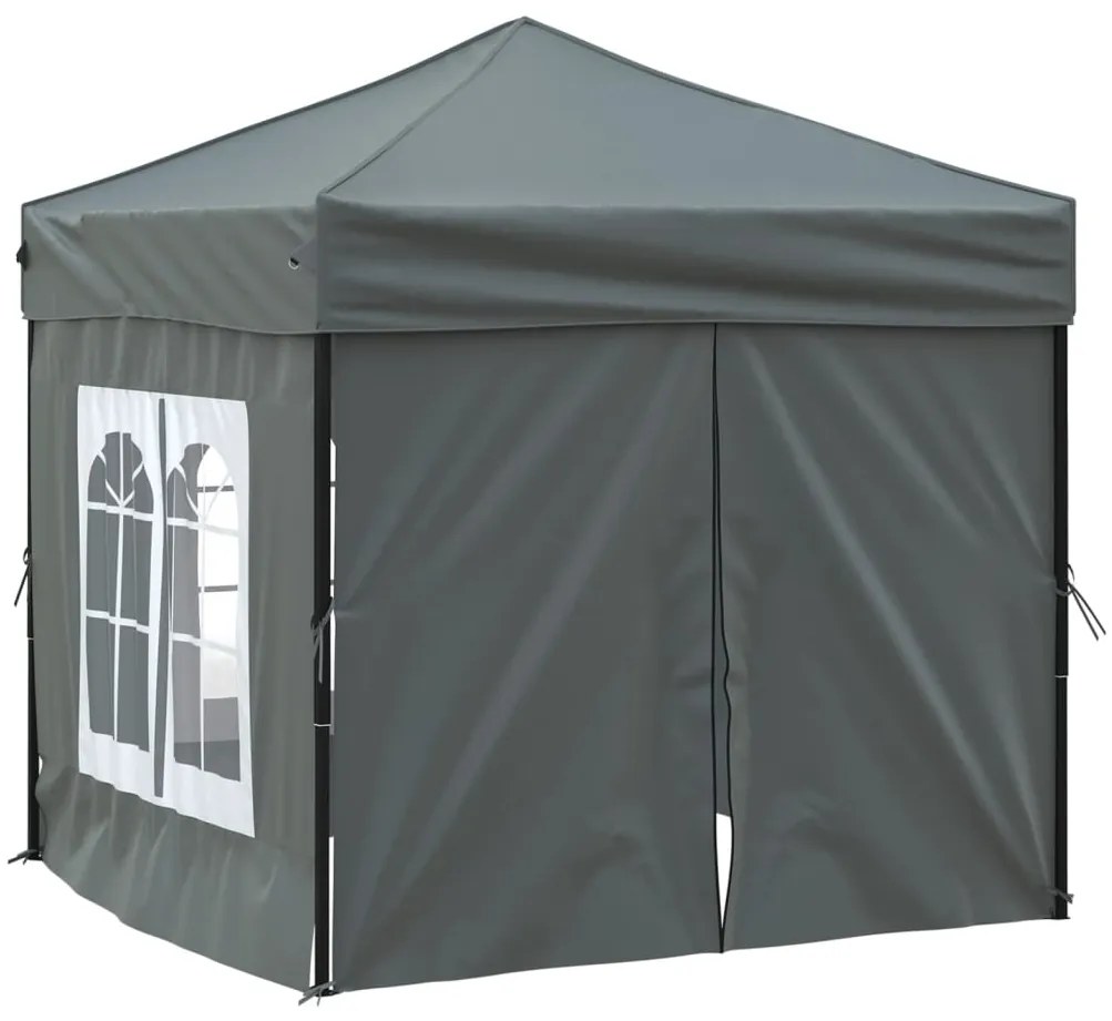 Tenda para festas dobrável com paredes laterais 2x2 m antracite