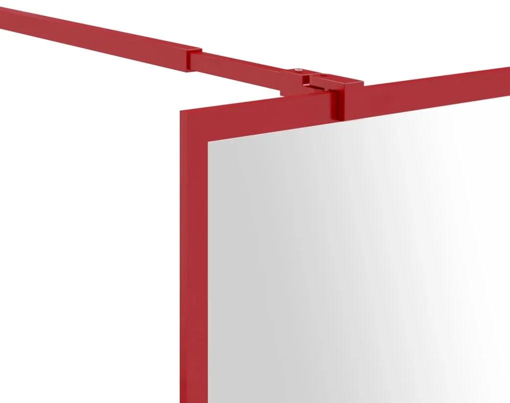 Divisória de chuveiro 90x195 cm vidro transparente ESG vermelho