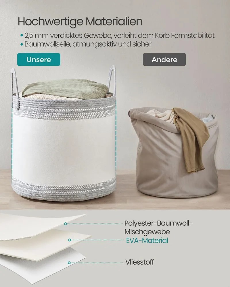 Cesto para roupa suja 90 L com tampa e pega 50 x 50 x 46 cm cinzento
