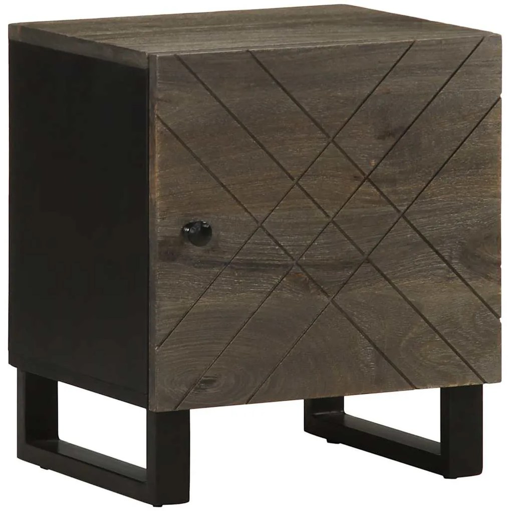 vidaXL Mesa de cabeceira 40x33x46 cm madeira de mangueira maciça preto