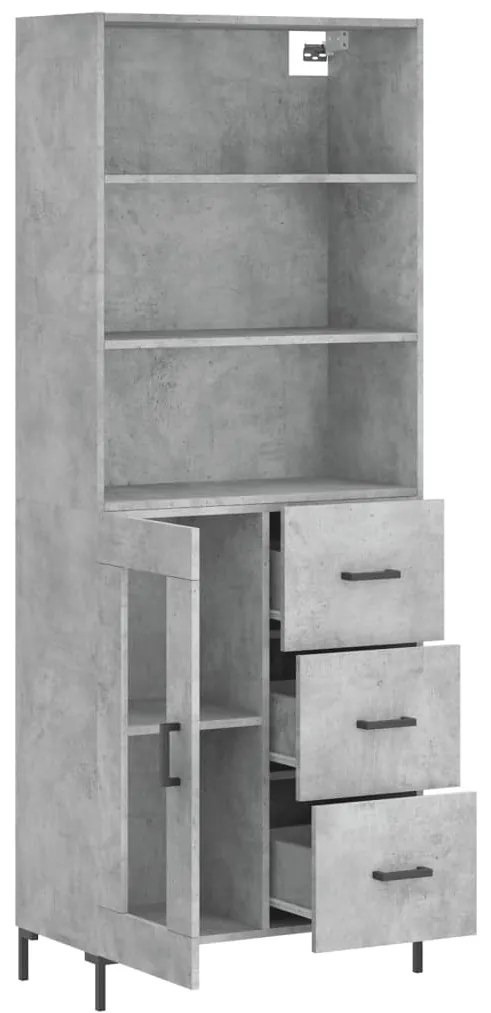 Armário alto 69,5x34x180 cm derivados de madeira cinza cimento