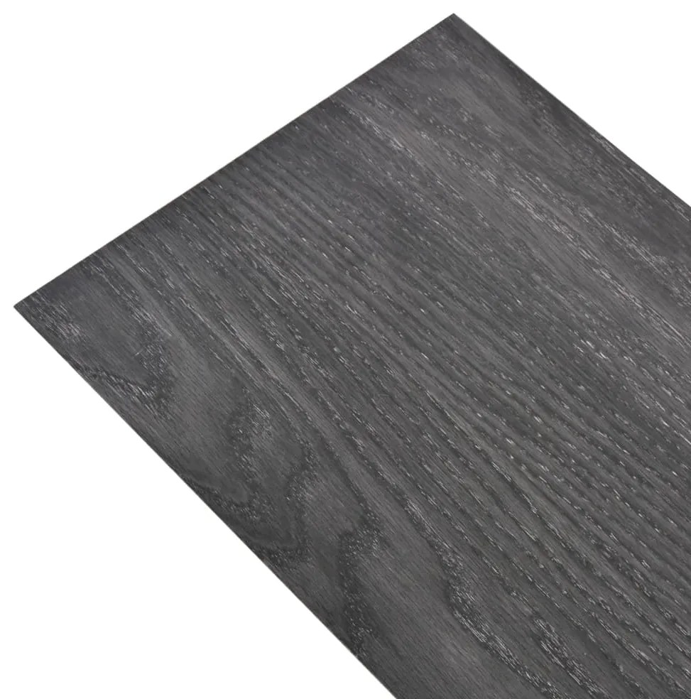 Tábuas de soalho não-autoadesivas PVC 4,46 m² 3 mm preto