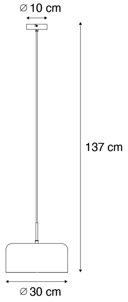 Candeeiro de suspensão retro preto com interior dourado - Jinte