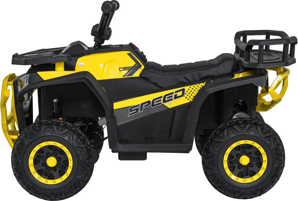 Moto 4 eletrica 12V 4x4 para crianças ATV Robust 01, Rodas de espuma EVA Amarela