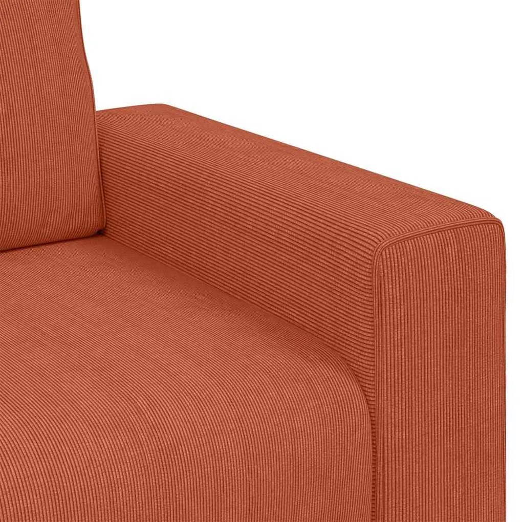 Poltrona 60 cm tecido corduroy laranja vermelho