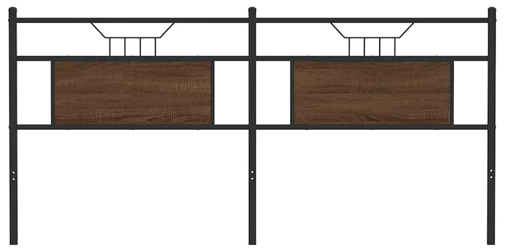 Cabeceira de cama 180cm derivados madeira/aço carvalho castanho