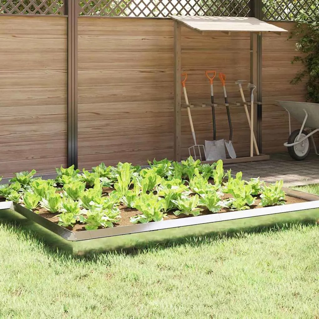 vidaXL Cerca de Caracol 4 pcs Prateado 50 x 3,5 x 25 cm Aço inoxidável