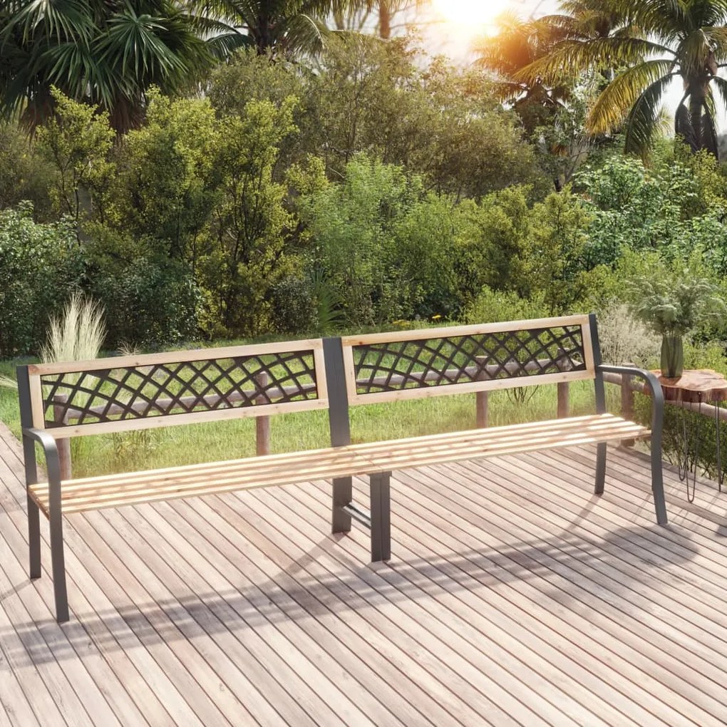317134 vidaXL Banco de jardim duplo 238 cm madeira de abeto chinês