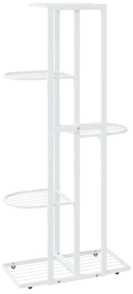 Suporte de vasos c/ 5 prateleiras 43x22x98 cm metal branco