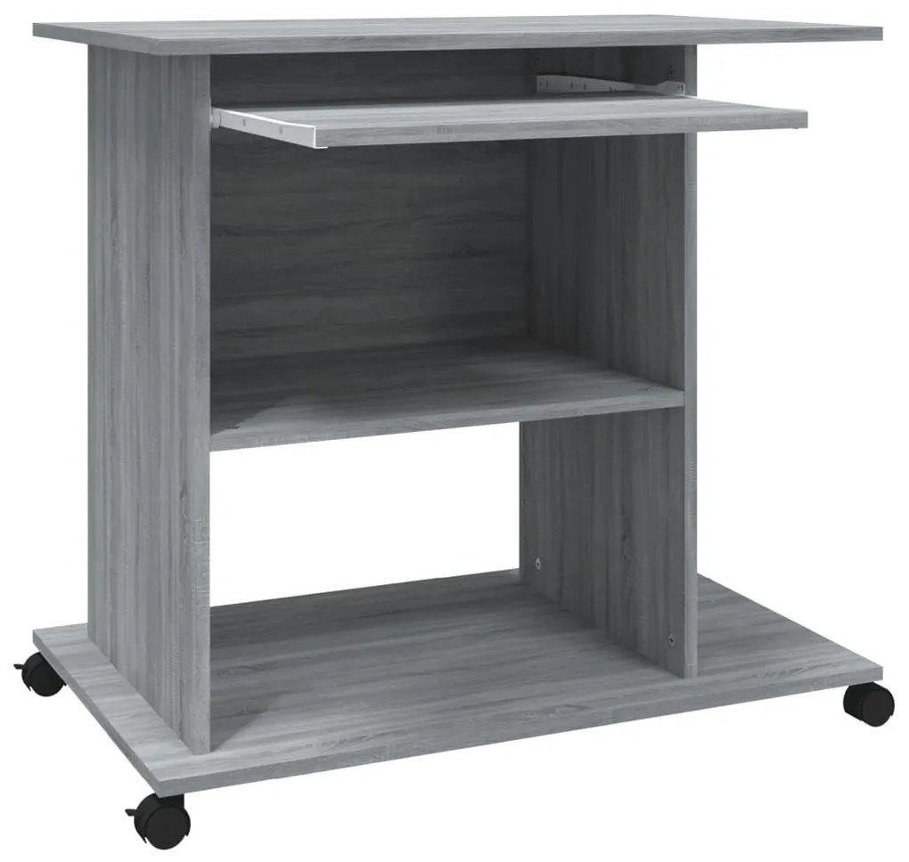 Mesa computador 80x50x75 cm derivados madeira sonoma cinza