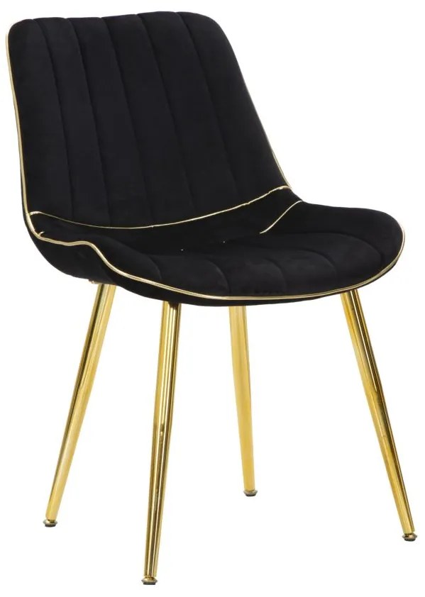 CADEIRA PARIS PRETO/DOURADO CONJUNTO 2 PCS CM 51X59X79