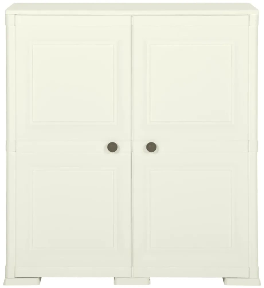 Armário de plástico 79x43x85,5cm design de madeira cor baunilha
