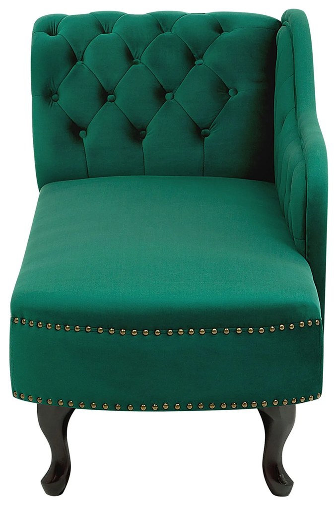 Chaise-longue à esquerda em veludo verde NIMES Beliani
