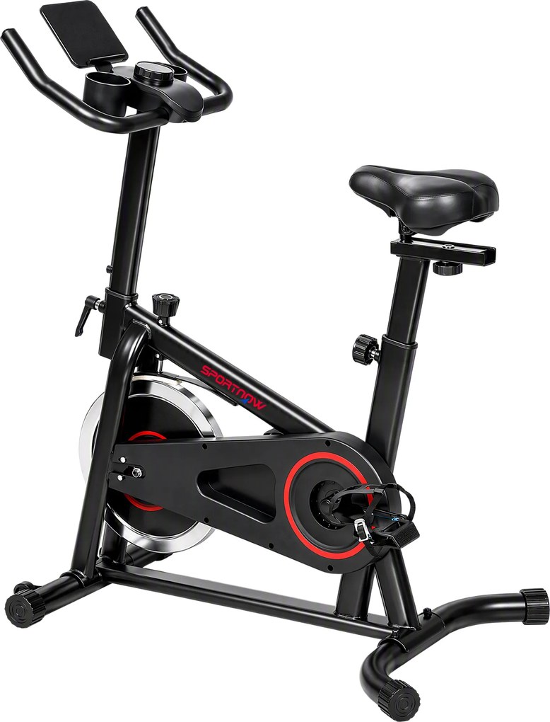 SPORTNOW Bicicleta Estática para Casa com Bluetooth, Volante de Inércia de 6 kg, Ecrã LCD, Assento e Guiador Ajustáveis, Suporte para Telemóvel | Aosom Portugal
