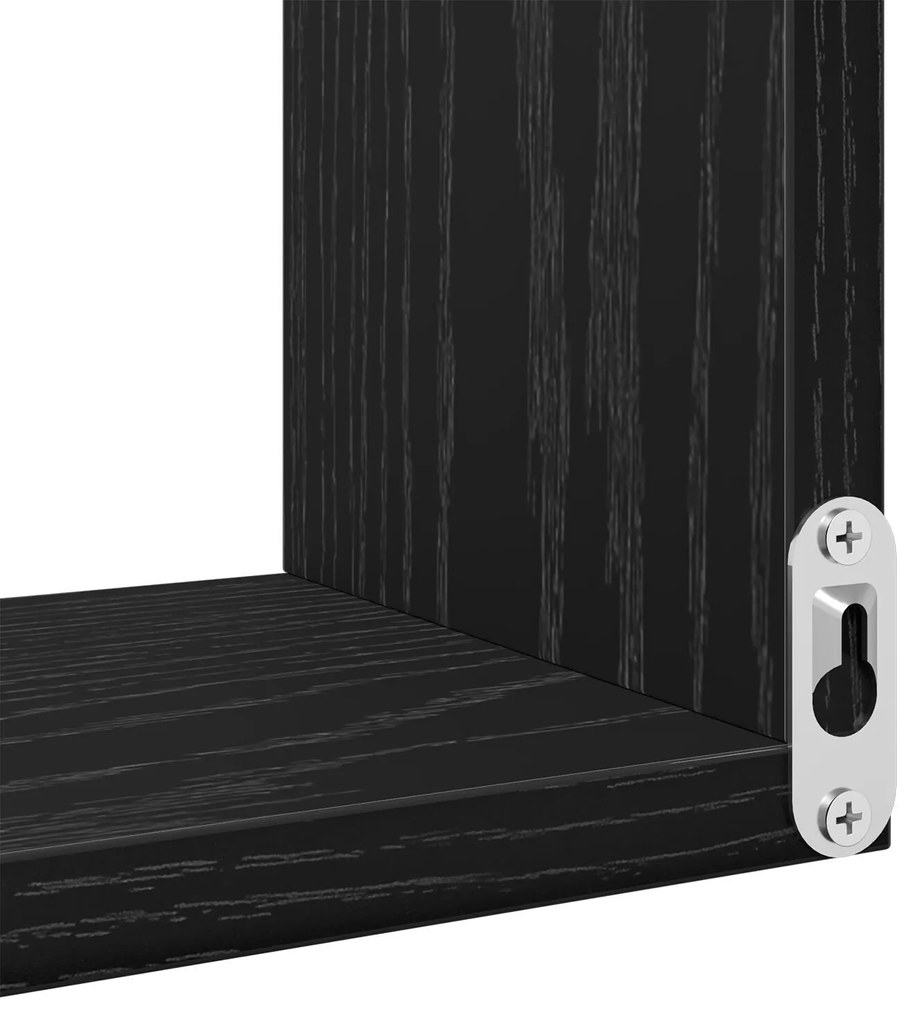 Conjuntos de Prateleiras de Parede vidaXL 2 pcs Carvalho Preto 40x40x4