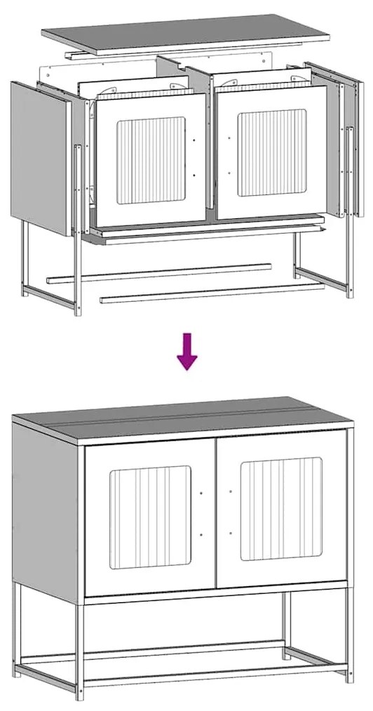 Móvel de TV 68x39x60,5 cm aço laminado a frio branco