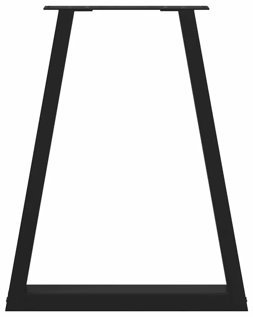 Pés para mesa de jantar em formato de V, 2 peças, preto, 60x(72-73,3)