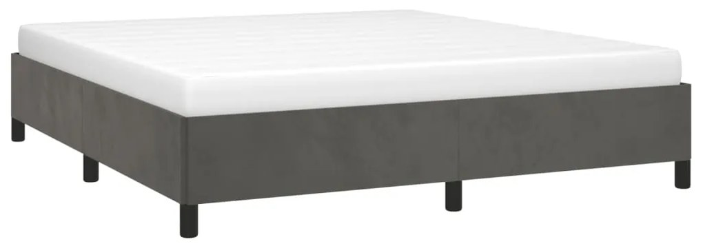 Estrutura de cama sem colchão 160x200 cm veludo cinzento-escuro