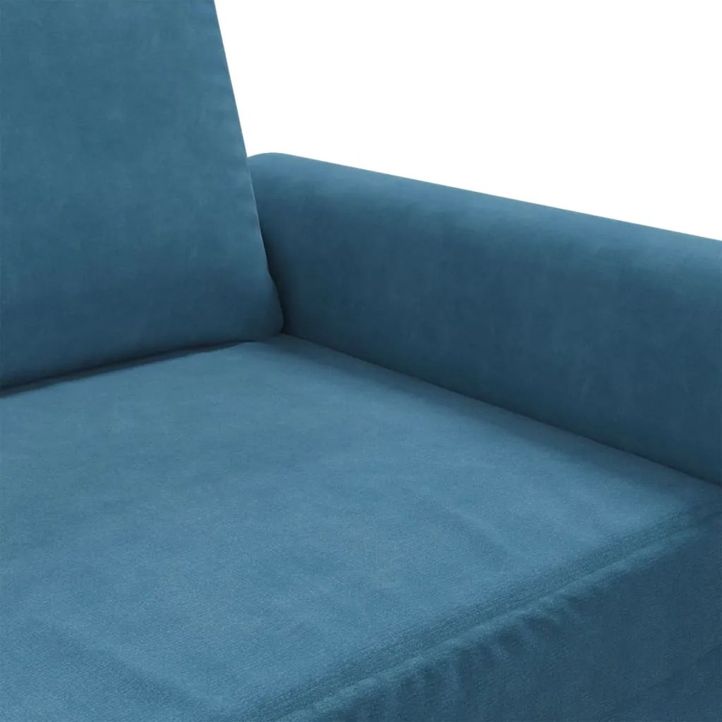 Sofá de 2 lugares veludo 120 cm azul