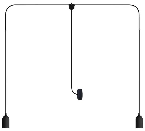 Lâmpada de exterior T-Snake EIVA IP65 com 2 luzes com rosa