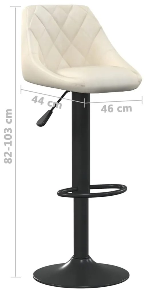 Bancos de bar 2 pcs veludo creme