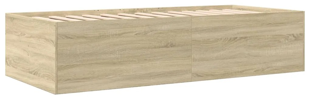 Sofá-cama com gavetas sem colchão 90x190 cm carvalho sonoma