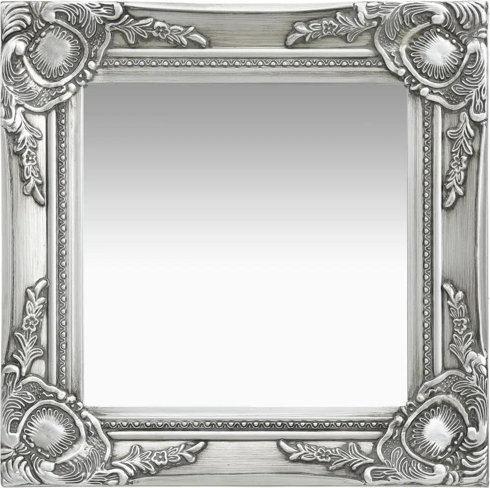 Espelho de parede estilo barroco 40x40 cm prateado