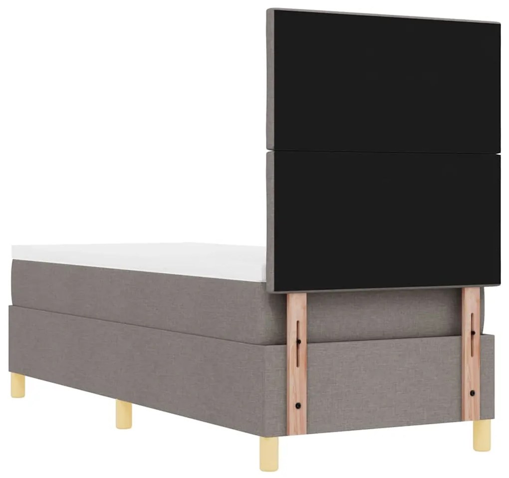 Cama Box Spring com Colchão Taupe 80x200 cm Tecido