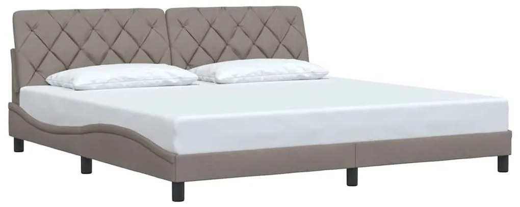 Cama sem colchão 200x200 cm tecido cinzento-acastanhado
