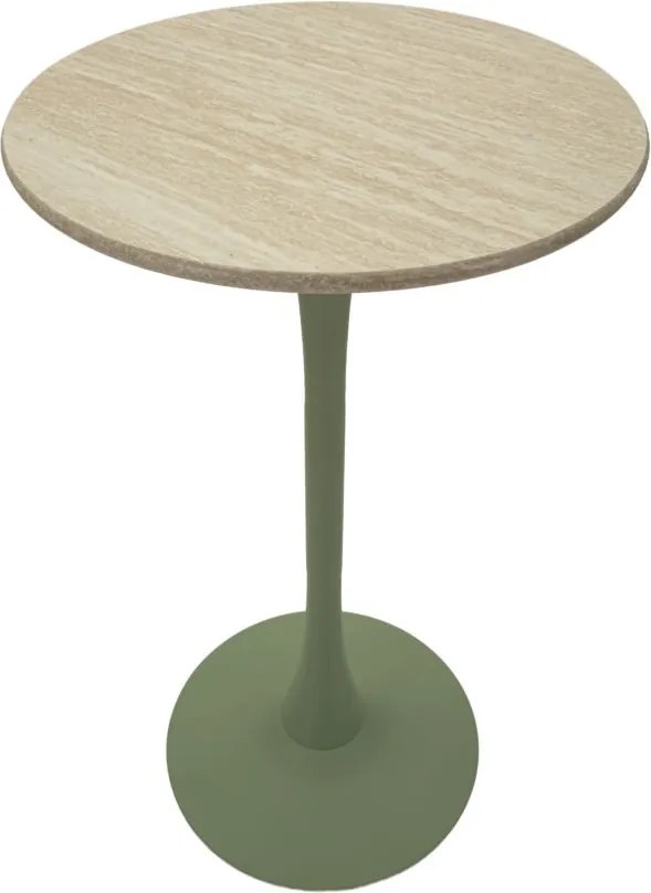 MESA BAR ALASKA Ø 60 X 106 CM EM MDF e FERRO VERDE E CREME