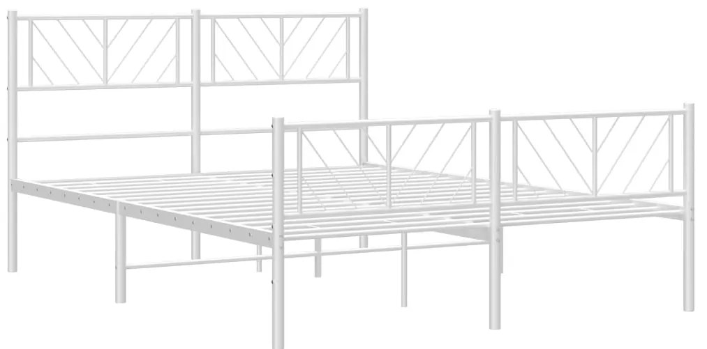 Estrutura de cama com cabeceira e pés 150x200 cm metal branco