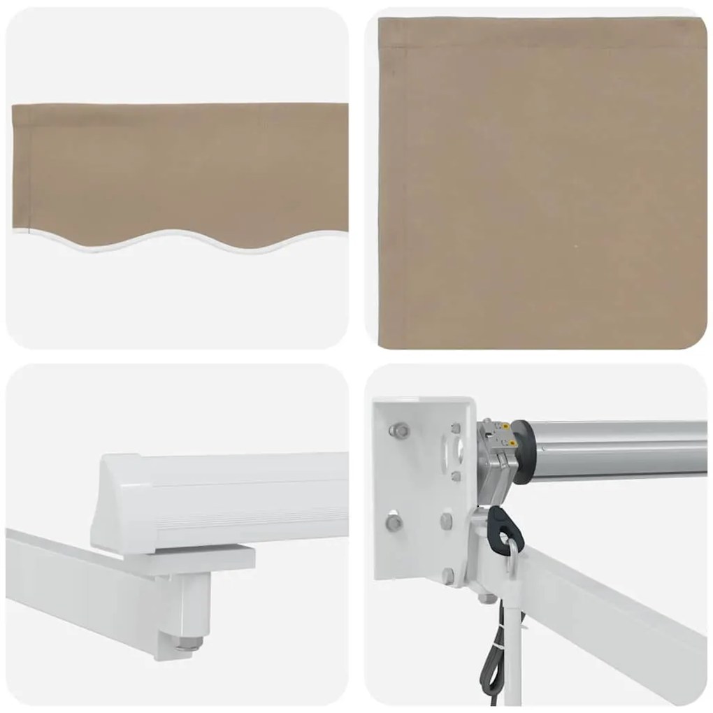 Toldo Retrátil Automático vidaXL Bege 400x300 cm