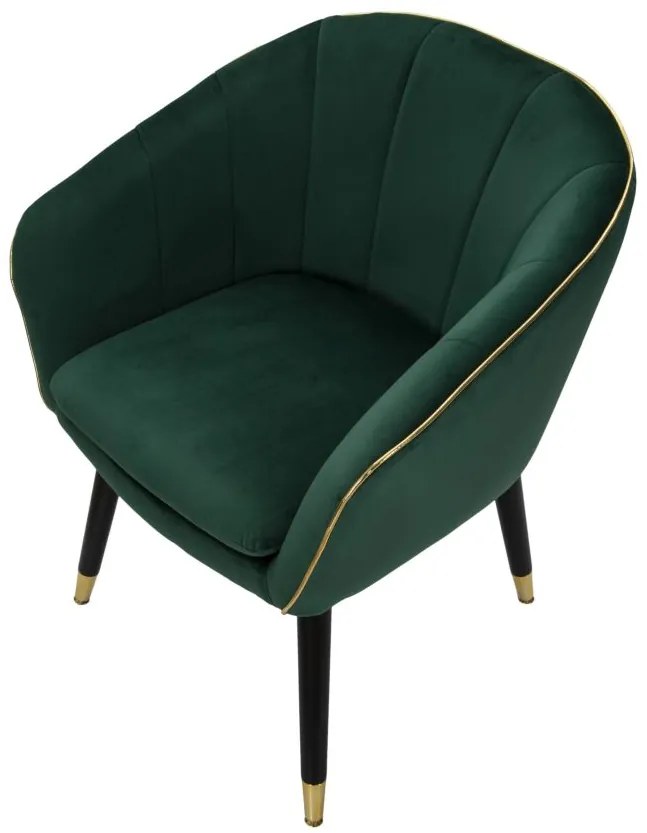 POLTRONA PARIS VERDE E DOURADA 62X58X78 CM