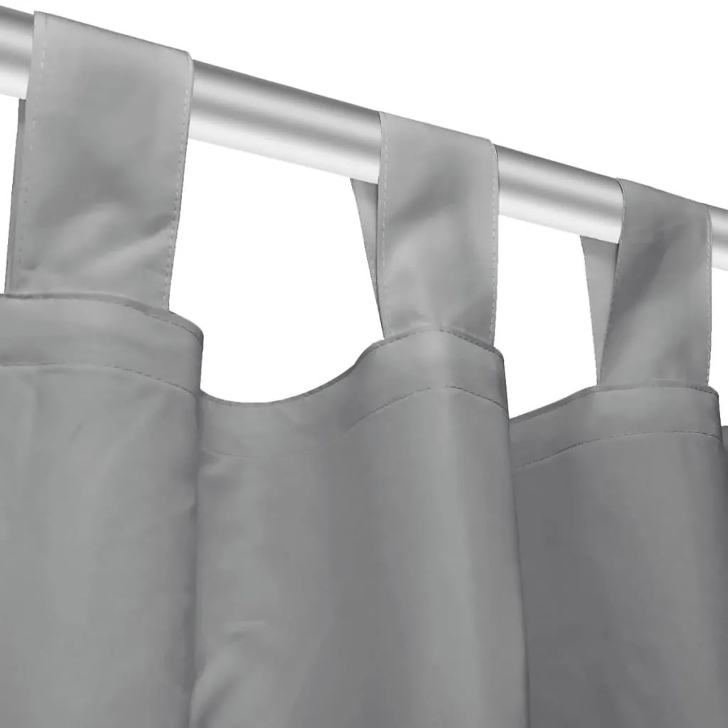 Cortinas de cetim com presilhas 2 pcs 140x245 cm cinzento
