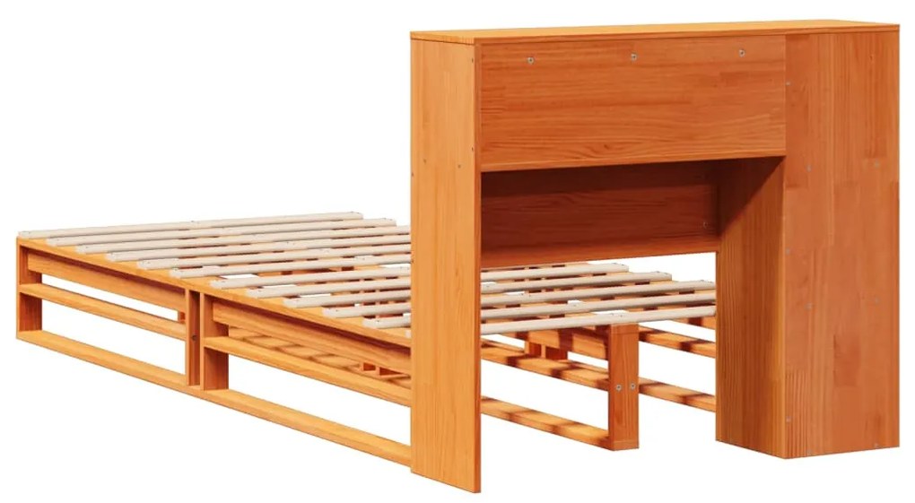 Cama com estante sem colchão 75x190 cm madeira maciça